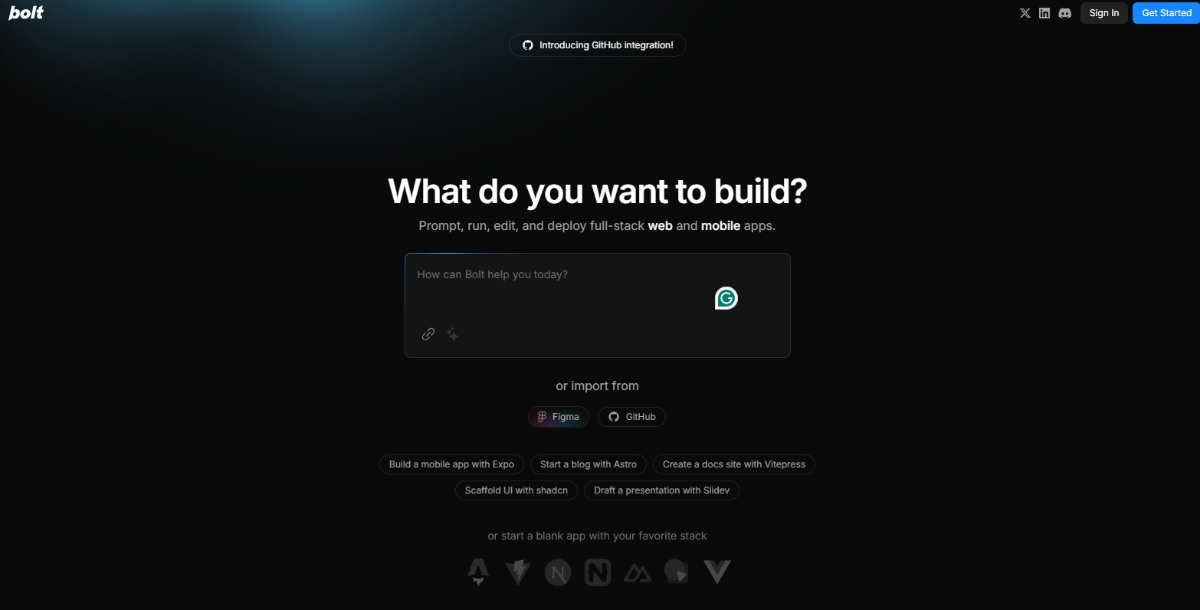 Bolt- Best AI Code Generators