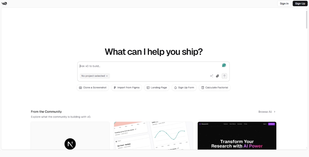 v0-Best AI Code Generators